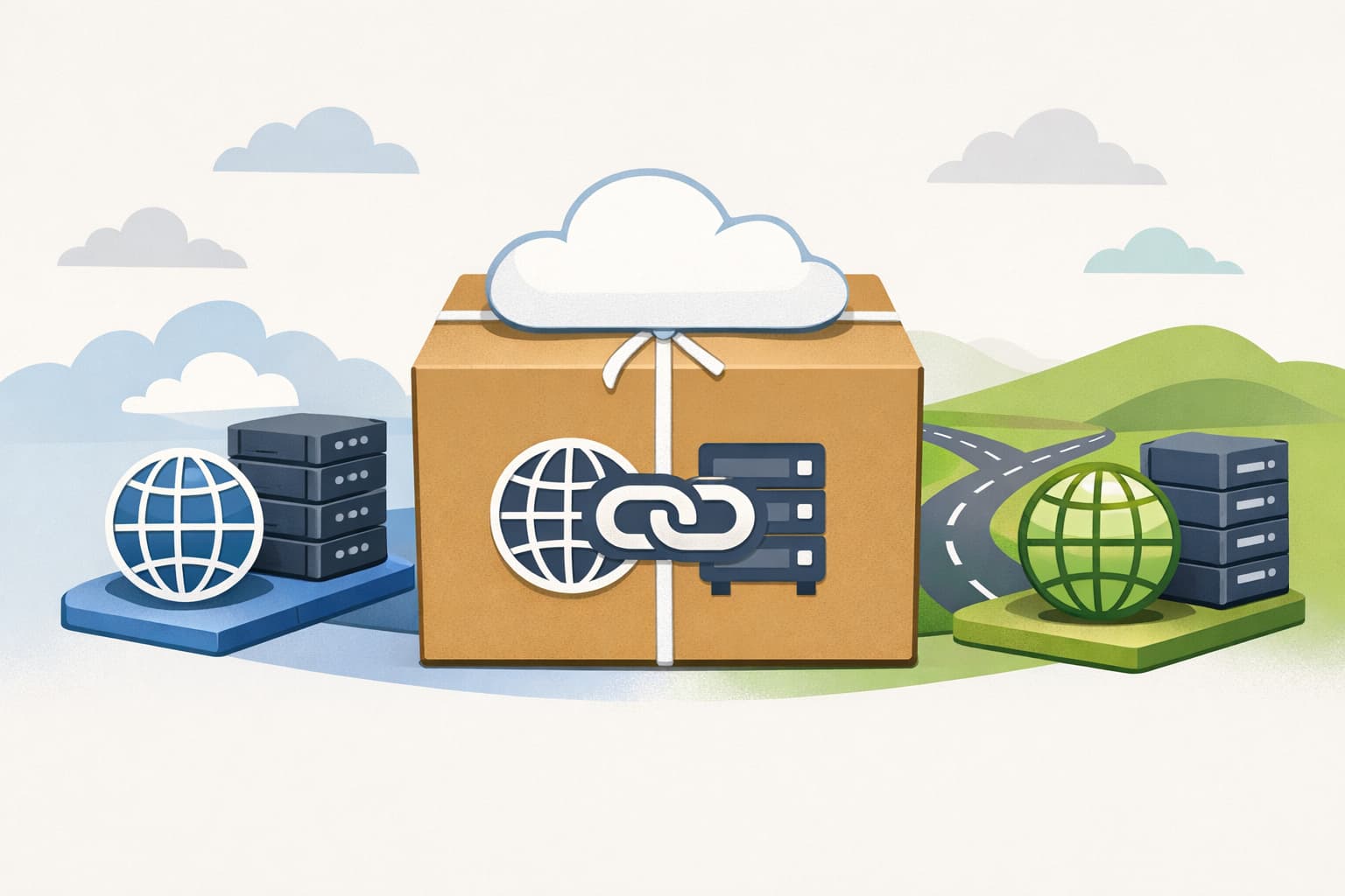 Illustration zum Artikel: Domain und Hosting im Paket: Lohnt sich das?